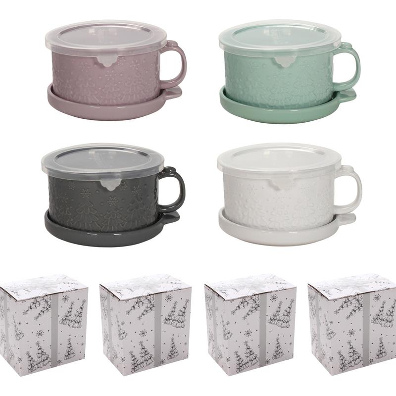 25 oz Meal Mug Set with Lid (4 pack)