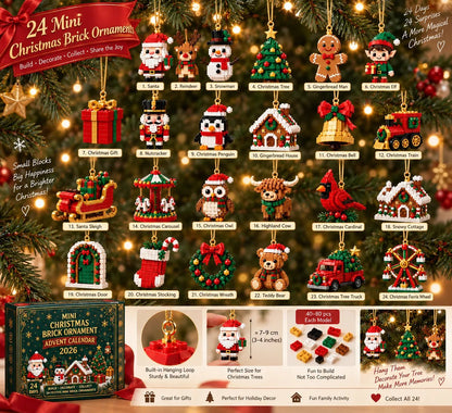 All 24 mini brick ornaments