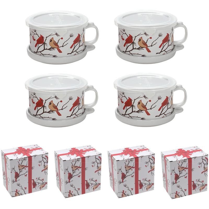 25 oz Meal Mug Set with Lid (4 pack)