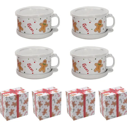 25 oz Meal Mug Set with Lid (4 pack)